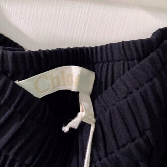 Chloe Embroidered crepe mini skirt navy size 8 - Picture 5 of 12